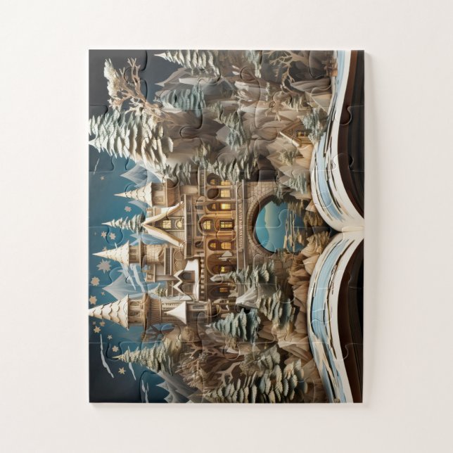 Quebra-cabeça Castelo Pop-Up de Natal do Livro de Histórias (Vertical)