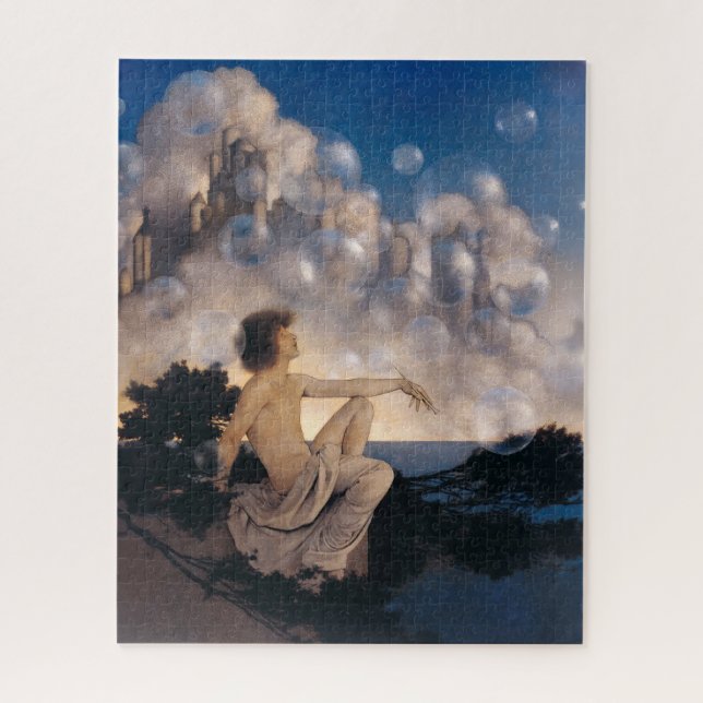 Quebra-cabeça Castelos no Ar de Maxfield Parrish 1904 Fantasia V (Vertical)