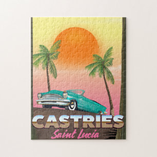 Quebra-cabeça Castris Santo Lúcia poster de viagens tropical exó
