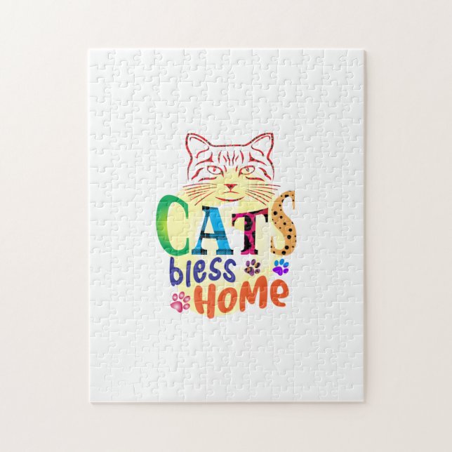 Quebra-cabeça Cat Art Cats Bless Home (Vertical)