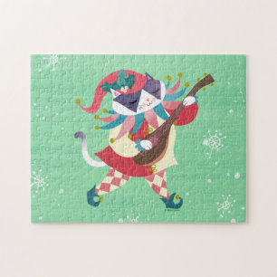 Quebra-cabeça Cat. Elf de Música de Natal