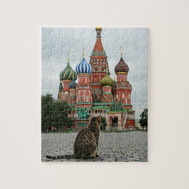 Quebra-cabeça Cat na Rússia Viagem de Moscou (Vertical)