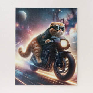 Quebra-cabeça Cat on motorcycle jigsaw puzzle