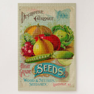 Quebra-cabeça Catálogo de Sementes Vegetais de Vintage Gardening
