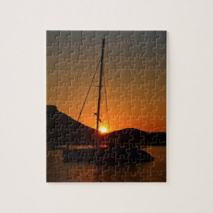 Quebra-cabeça Catamaran no pôr do sol Ibiza. JPG