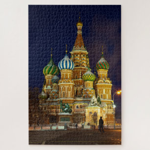 Quebra-cabeça Catedral de Intercessão de Moscou à Noite