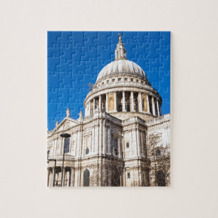 Quebra-cabeça Catedral de Paul, rua, Londres, com céu azul
