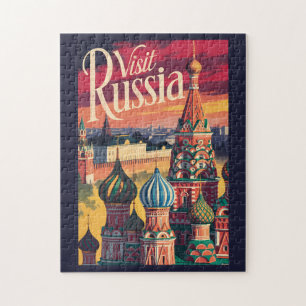 Quebra-cabeça Catedral de São Basílio Rússia Ilustração Viagem