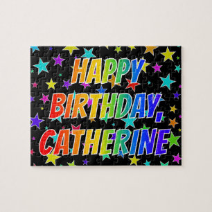 Quebra-cabeça "CATHERINE" Primeiro Nome, Diversão "FELIZ ANIVER