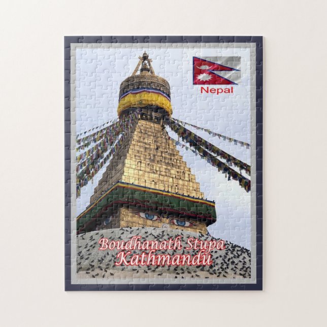 Quebra-cabeça Catmandu - Boudhanath Stupa - Nepal - (Vertical)