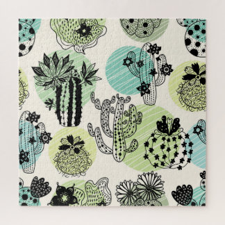 Quebra-cabeça Catos Bloqueadores: Charme Sem Costura Desenhado À