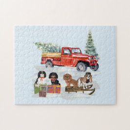 Quebra-cabeça Cavaleiro de Natal King Charles e Truck