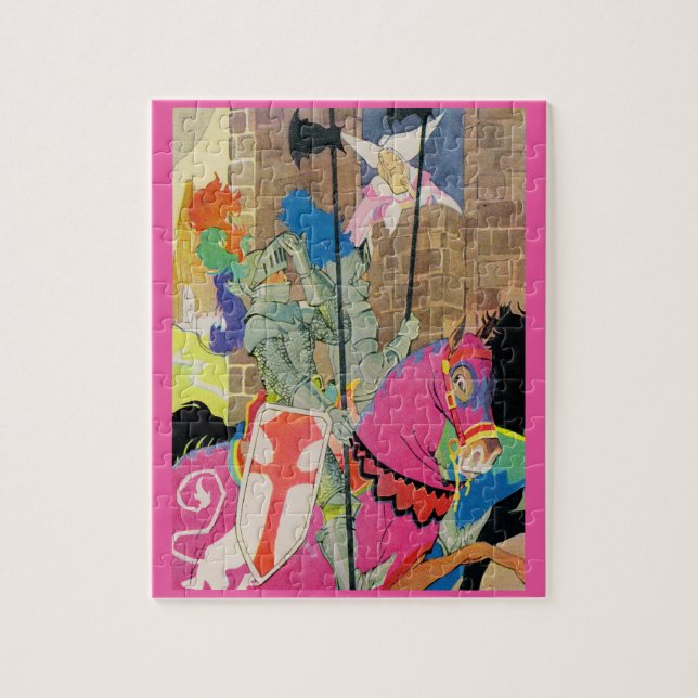 Quebra-cabeça cavaleiro medieval a cavalo (Vertical)