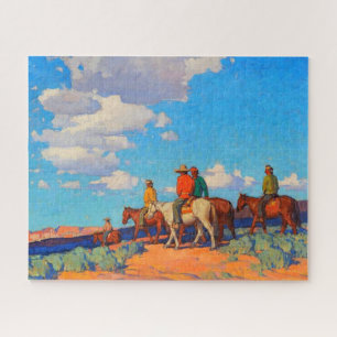 Quebra-cabeça Cavaleiros Navajos Edgar Alwin Payne Antes de 1947