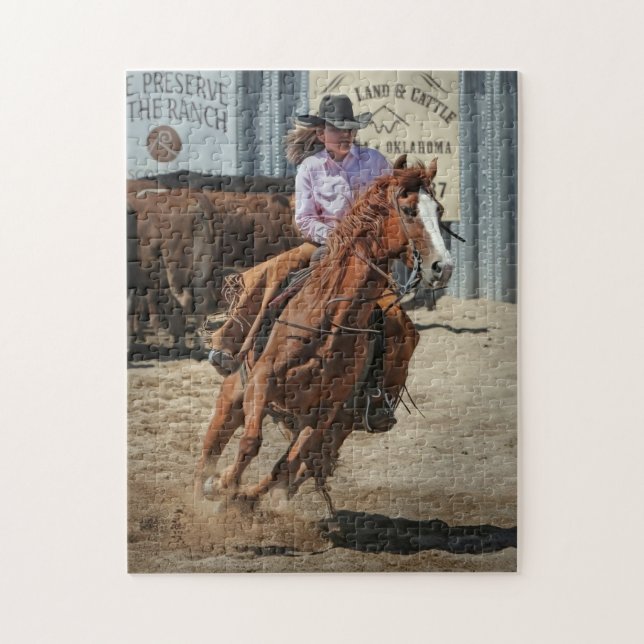 Quebra-cabeça Cavalgada de Rodeio de Caubói Esportes Ocidentais (Vertical)