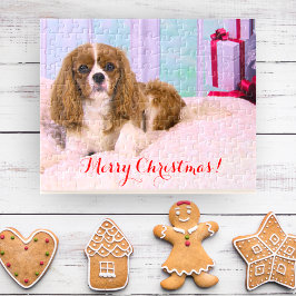 Quebra-cabeça Cavalier King Charles de Natal com Presentes 