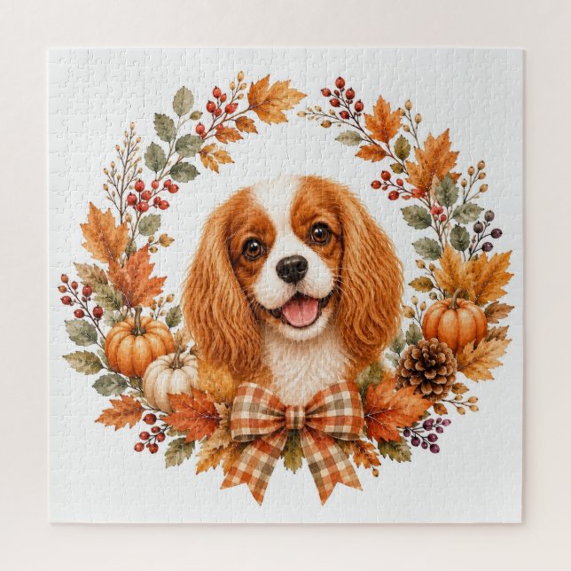 Quebra-cabeça Cavalier King Charles Outono (Vertical)