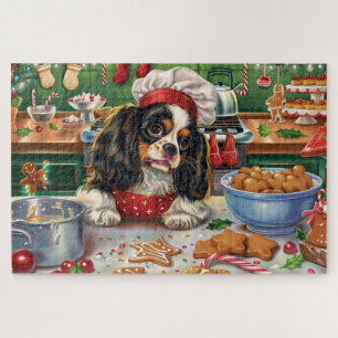 Quebra-cabeça Cavalier King Charles Spaniel Baking Christmas