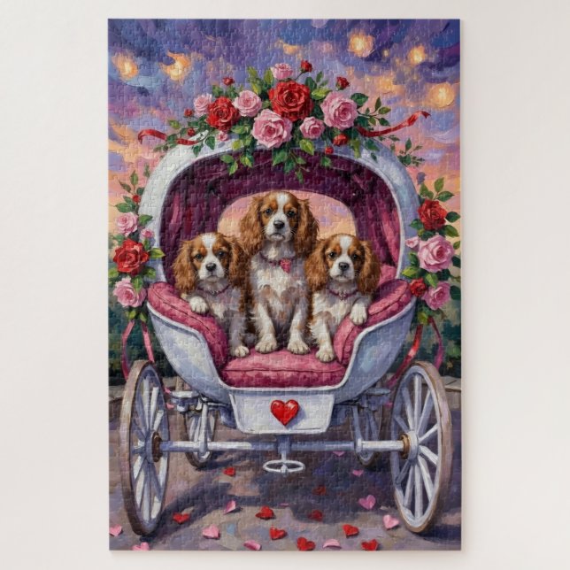Quebra-cabeça Cavalier King Charles Spaniel Cachorro Dia dos Nam (Vertical)
