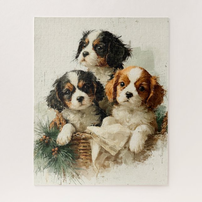 Quebra-cabeça Cavalier King Charles Spaniel Christmas Puzzle (Vertical)
