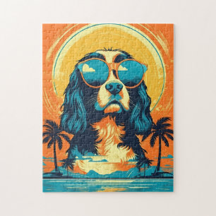Quebra-cabeça Cavalier King Charles Spaniel com óculos de sol