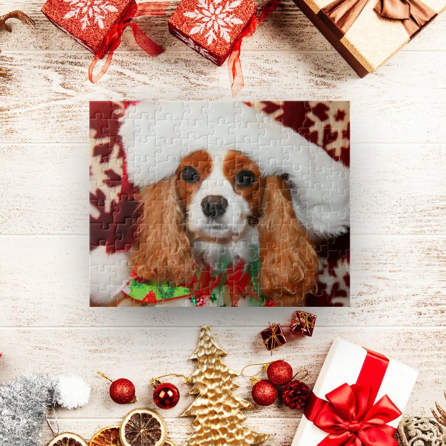 Quebra-cabeça Cavalier King Charles Spaniel Em Santa Hat (Criador carregado)