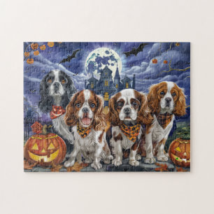 Quebra-cabeça Cavalier King Charles Spaniel Halloween Spooky