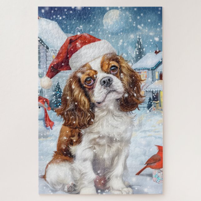 Quebra-cabeça Cavalier King Winter Wonderland Natal Joy (Vertical)