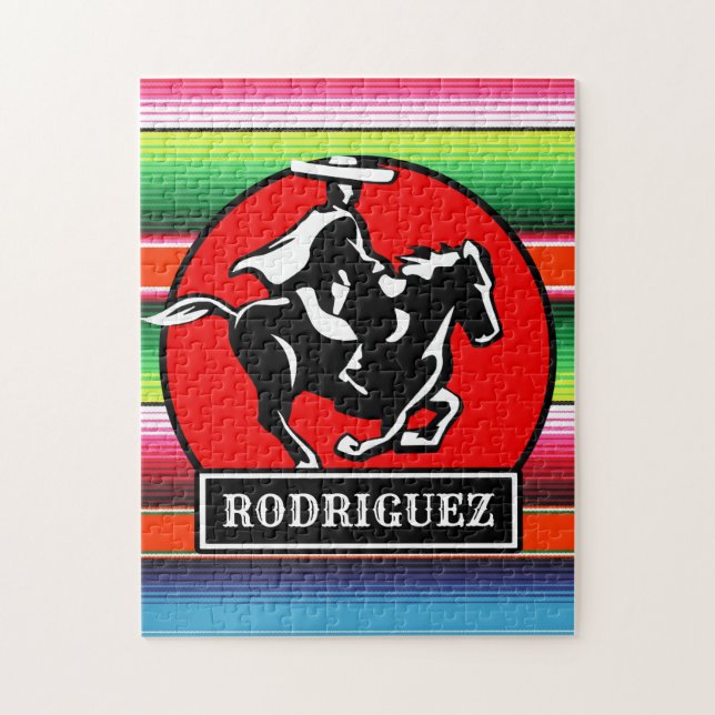 Quebra-cabeça Cavalo Charro personalizado Serape Espanhol Mexica (Vertical)