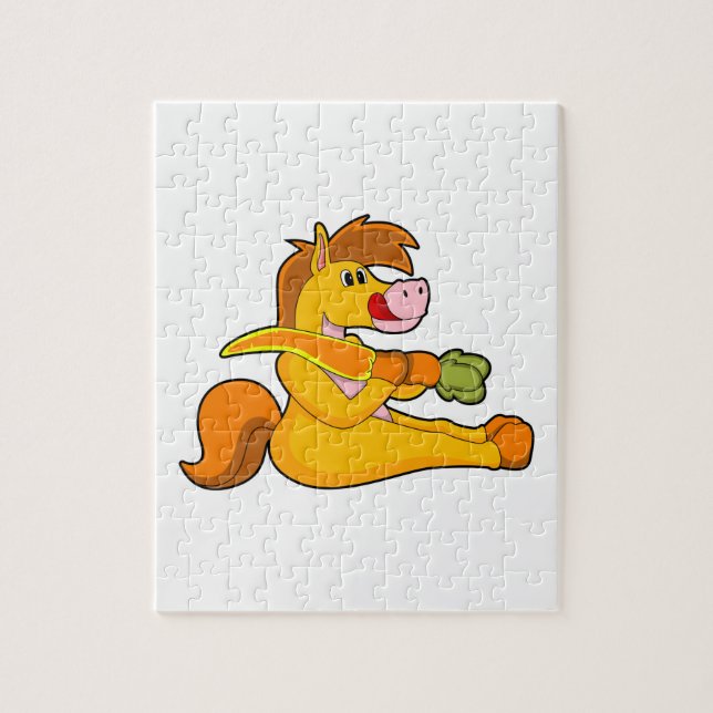 Quebra-cabeça Cavalo com Cenoura (Vertical)