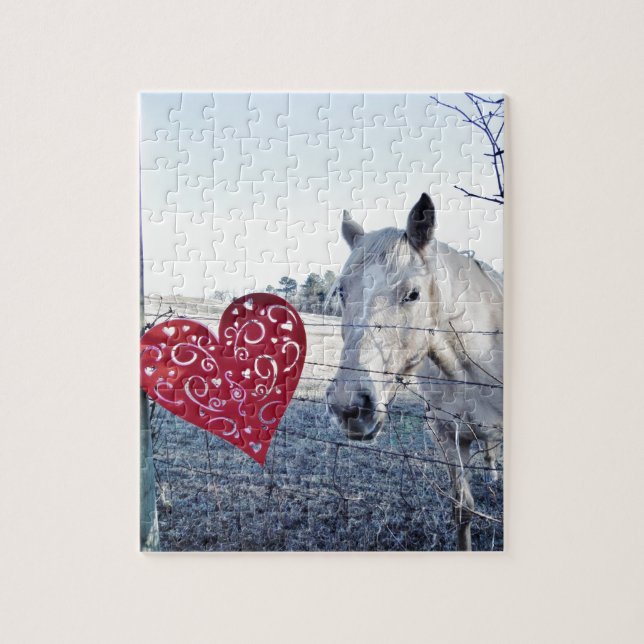 Quebra-cabeça Cavalo coração de Valentine (Vertical)