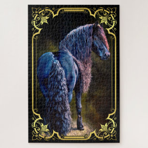 Quebra-cabeça Cavalo de garanhão frívio em holofote, pintura
