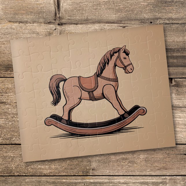 Quebra-cabeça Cavalo de Pedra - Brinquedos de Madeira (Rocking Horse Puzzle)