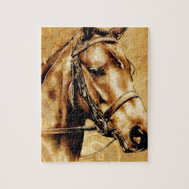 Quebra-cabeça Cavalo do fineart F049 do vintage (Vertical)