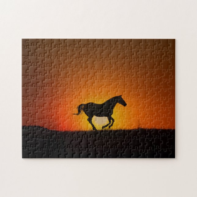 Quebra-cabeça Cavalo em Desafio Laranja Sunset (Horizontal)