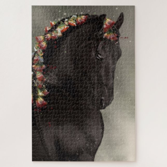 Quebra-cabeça Cavalo Friesian Batata Frita - Puzzle (Vertical)