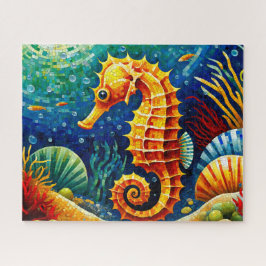 Quebra-cabeça Cavalo-Marinho Mosaico Vida Marinha Criatura Marin