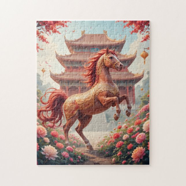 Quebra-cabeça Cavalo no ano da china  (Vertical)