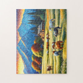 Quebra-cabeça Cavalo no Prado de Flores Silvestres da Fazenda