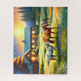 Quebra-cabeça Cavalo no Prado de Flores Silvestres da Fazenda