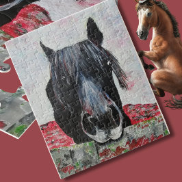 Quebra-cabeça Cavalo num cavaleiro de pintura equestre