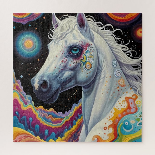 Quebra-cabeça Cavalo Pintado Por Whimsical: Um Espaço Abstrato (Vertical)