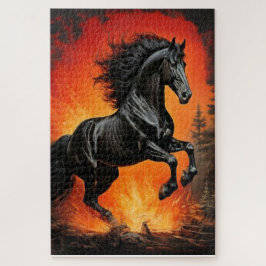 Quebra-cabeça Cavalo Preto Majestoso
