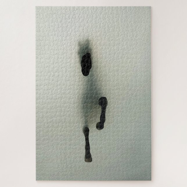 Quebra-cabeça Cavalo Rompendo a Névoa - Arte Abstrata (Vertical)
