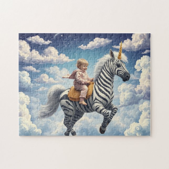 Quebra-cabeça Cavalo Unicórnio Zebra Mágico (Horizontal)