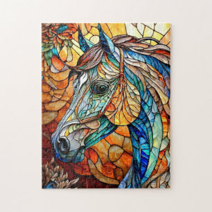Quebra-cabeça Cavalo Vibrante de Vidro Estampado 25