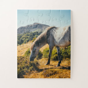 Quebra-cabeça Cavalos brancos e Cinzas, com o sol brilhando