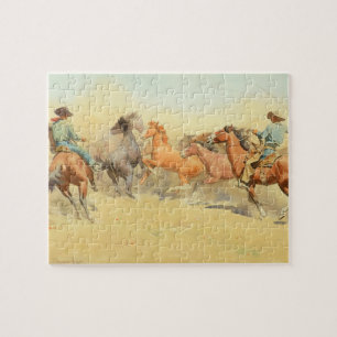 Quebra-cabeça Cavalos de Roping por Maynard Dixon