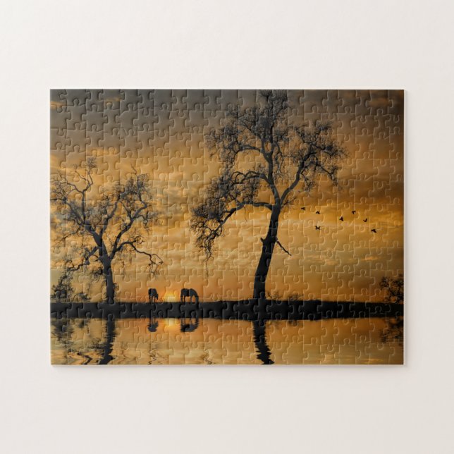 Quebra-cabeça Cavalos do País no Sudoeste do Sol (Horizontal)