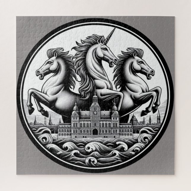 Quebra-cabeça "Cavalos místicos lindos" 17 (Vertical)